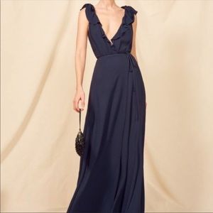 Reformation Peppermint dress petite navy